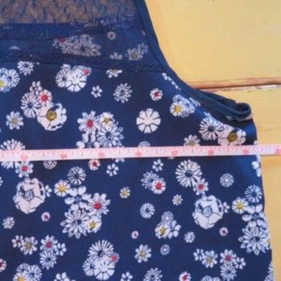 Jason Wu for Target Blue Floral Blouse Lace Yoke - Picture 5 of 6